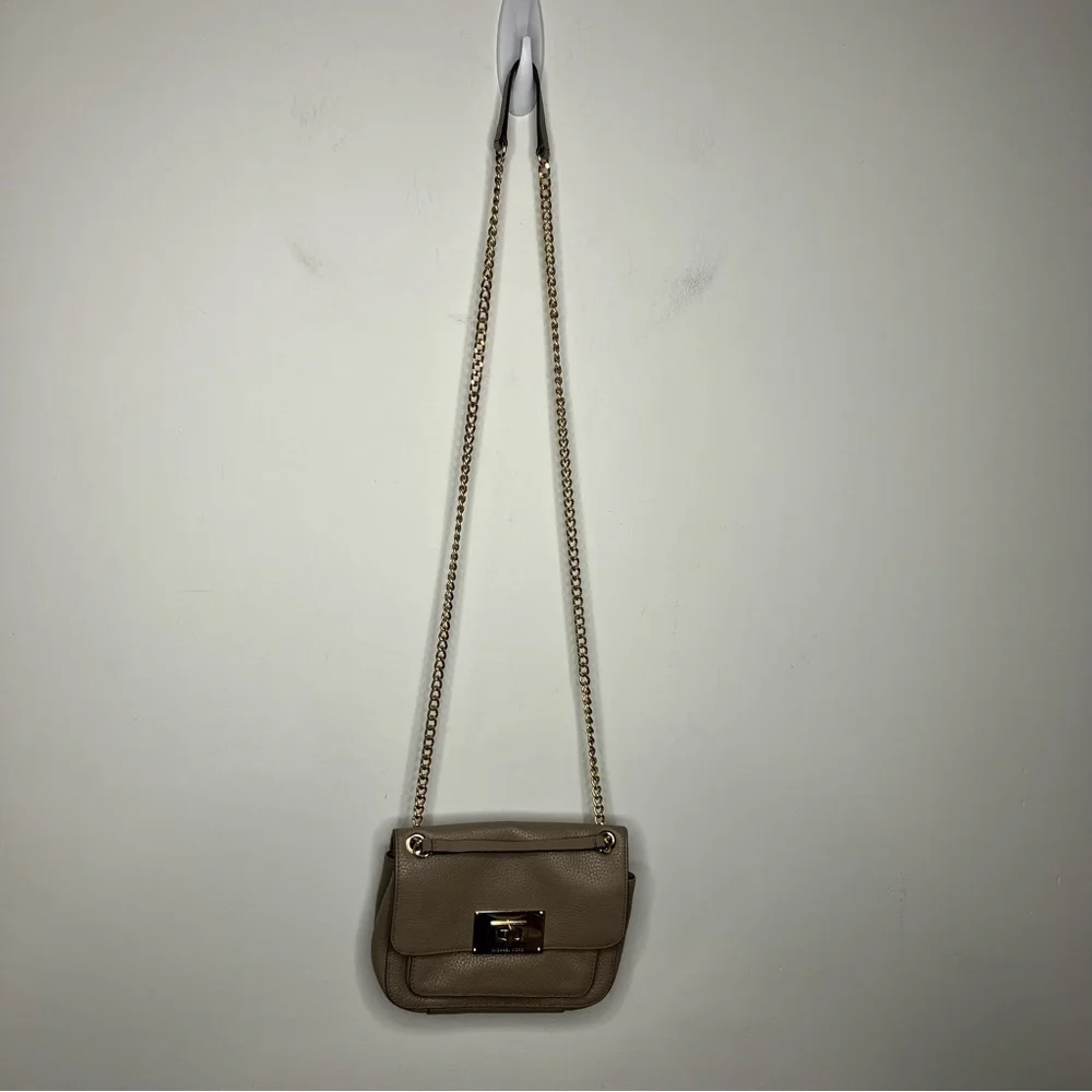 Michael Kors‎ Sloan pebbbled leather crossbody bag shoulder bag tan small - Picture 6 of 10